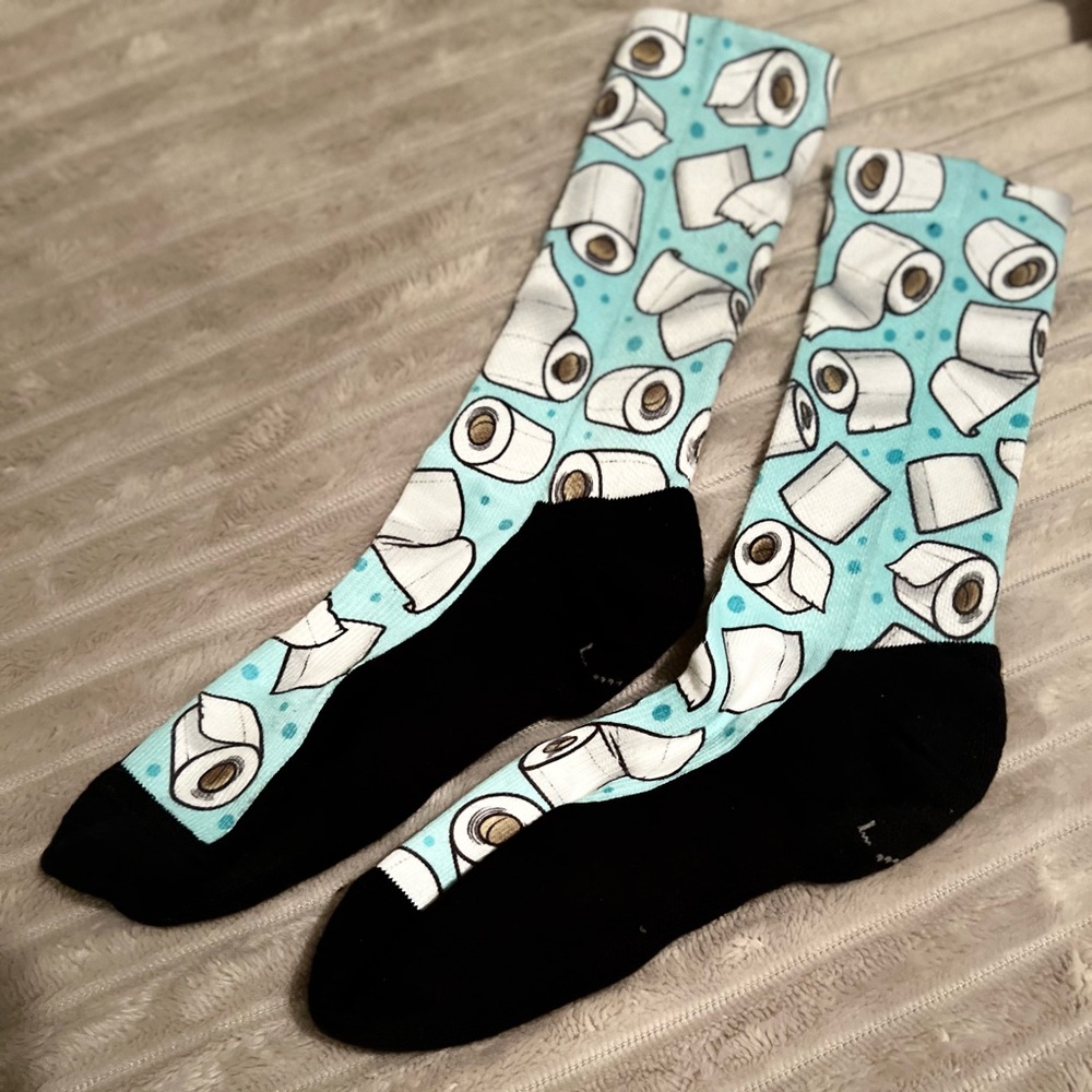 Fun Toilet Paper Pattern Socks